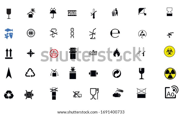 Symbols Markings Various Cargoes Stock Vector (Royalty Free) 1691400733 ...