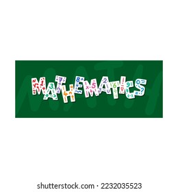 symbols of mathematics and mathematics. colorful mathematics word. hand drawn mathematics symbols