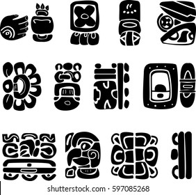 Symbols Of The Maya Ethnic Logos Of Southern America, Indian Drawings, Mexico Logo