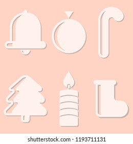 Symbols of the new year. Isolated vector illustration