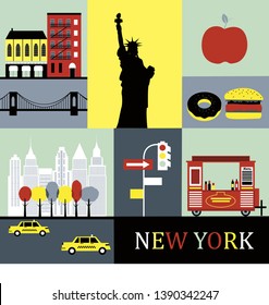 Symbols of New York. Vector
