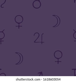 symbols of occultism and alchemy seamless background pattern