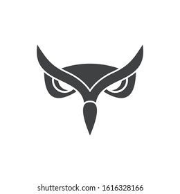 Symbols owl head simple in black