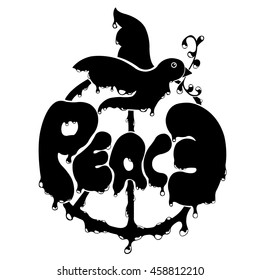 Symbols of Peace, Black, Vector.