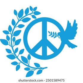 SYMBOLS OF PEACE, DOVES, GLOBE, AND WORLD PEACE DAY