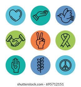 symbols peace for international peace day icons