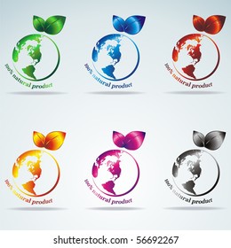 Symbols of the planets. 100% natural product. Vector