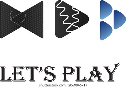 Symbols of Play button. Media player audio symbol.modern play buttons in three different styles.