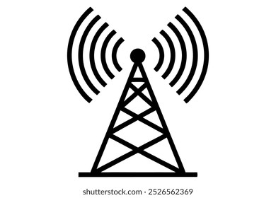 Símbolos das antenas de rádio Ilustração do vetor