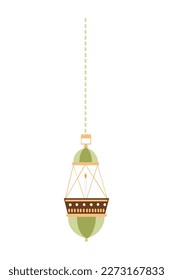 Symbols of Ramadan Mubarak, Hanging Gold Lanterns, arabic lamps, lanterns moon, lantern element, star, art, vector and illustration