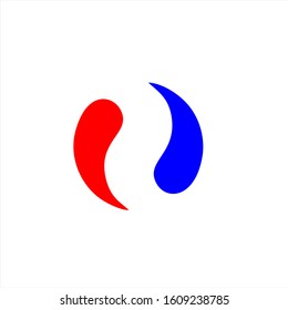 symbols red and blue simplevector
