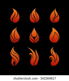 Symbols red fire