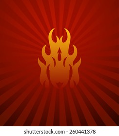 Symbols red fire on red background vector