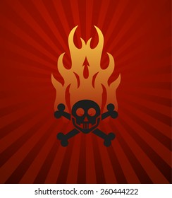 Symbols red fire on red background vector