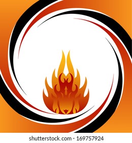 Symbols red fire on white background vector