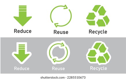 The symbols for reduce, reuse, recycle.