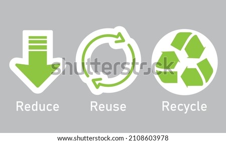 The symbols for reduce, reuse, recycle. Foto stock © 