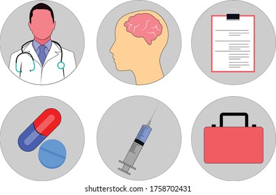 Symbols representing medication and treatment