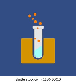 Symbols of research in chemical laboratories indicated by the chemical test tube icon. The chemical reaction tube icons are made in vector form. This icon can be used in science, research and medical.
