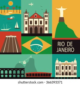 Symbols of Rio de Janeiro. Vector