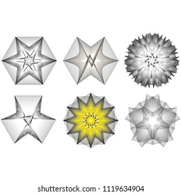 Symbols of sacred geometry, depict fundamental aspects of space and time.Flower of life symbol variations