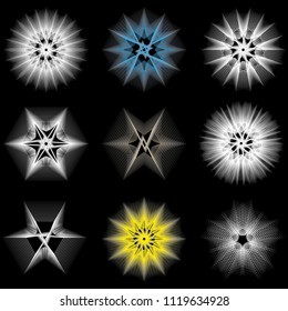 Symbols of sacred geometry, depict fundamental aspects of space and time.Flower of life symbol variations