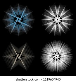 Symbols of sacred geometry, depict fundamental aspects of space and time.Flower of life symbol variations