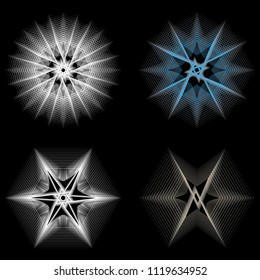 Symbols of sacred geometry, depict fundamental aspects of space and time.Flower of life symbol variations