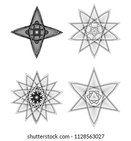 Symbols of sacred geometry, depict fundamental aspects of space and time.Flower of life symbol variations