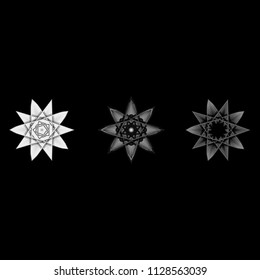 Symbols of sacred geometry, depict fundamental aspects of space and time.Flower of life symbol variations