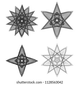 Symbols of sacred geometry, depict fundamental aspects of space and time.Flower of life symbol variations