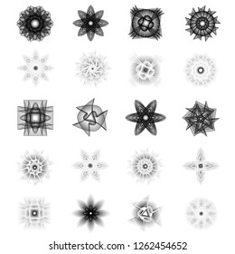 Symbols of sacred geometry, depict fundamental aspects of space and time.Flower of life symbol variations