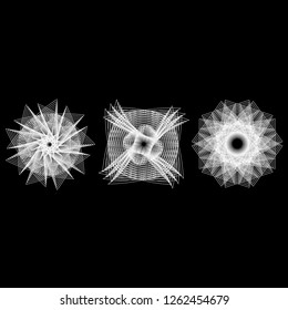 Symbols of sacred geometry, depict fundamental aspects of space and time.Flower of life symbol variations