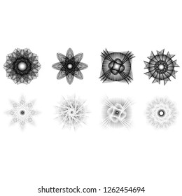 Symbols of sacred geometry, depict fundamental aspects of space and time.Flower of life symbol variations