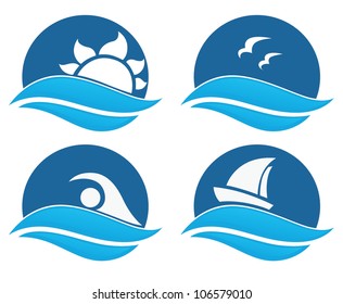 symbols of sea and summer adventure