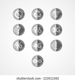 symbols set web icon on white background