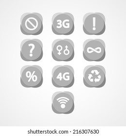 symbols set web icon on white background