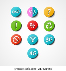 symbols set web icon on white background
