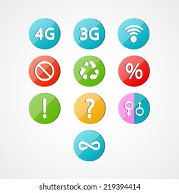 symbols set web icon on white background