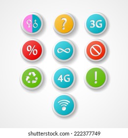symbols set web icon on white background