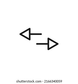 Symbole, Zeichen, Interface und Internetkonzept. Einfache monochrome Illustrationen für Webseiten, Läden, Apps. Vektorliniensymbol eines Rechteckpfeils  
