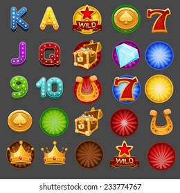 Symbols for slots game. Vector illustration