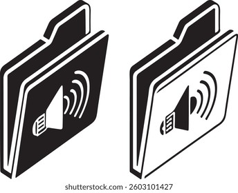 symbols for sound illustrations for internet, audio, and radio