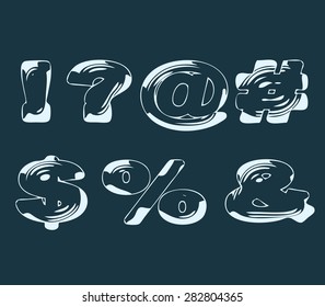 Symbols stylized liquid transparent effect