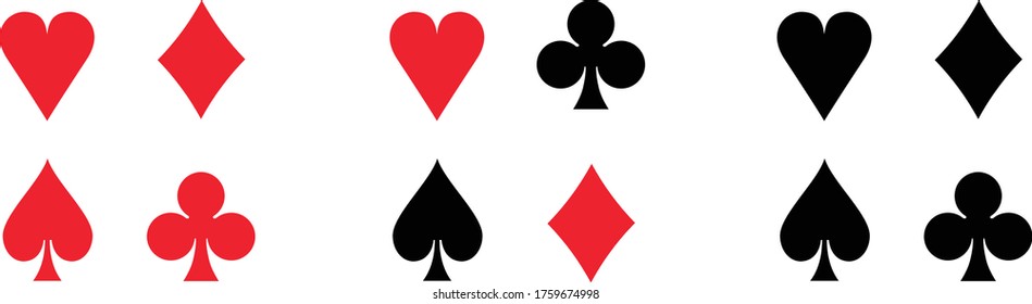 symbols of a Suit deck of playing cards on white background. Vector illustration.
