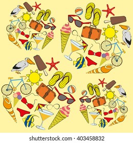 symbols of summer vacation