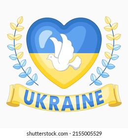 Symbols of support for Ukrainian war victims vector illustration. Call for help and peace for Ukraine.