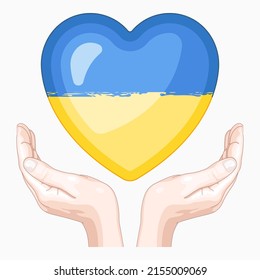 Symbols of support for Ukrainian war victims vector illustration. Call for help and peace for Ukraine.