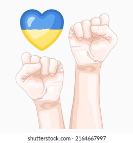 Symbols of support for Ukrainian war victims vector illustration Call for help and peace for Ukrain