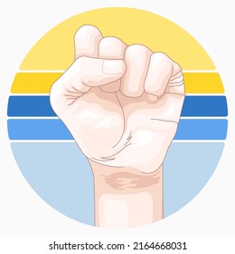 Symbols of support for Ukrainian war victims vector illustration Call for help and peace for Ukrain